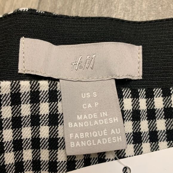 Womens NWT H&M Checkered High Waisted Ankle Casual Work Business Career Pants - Picture 4 of 8